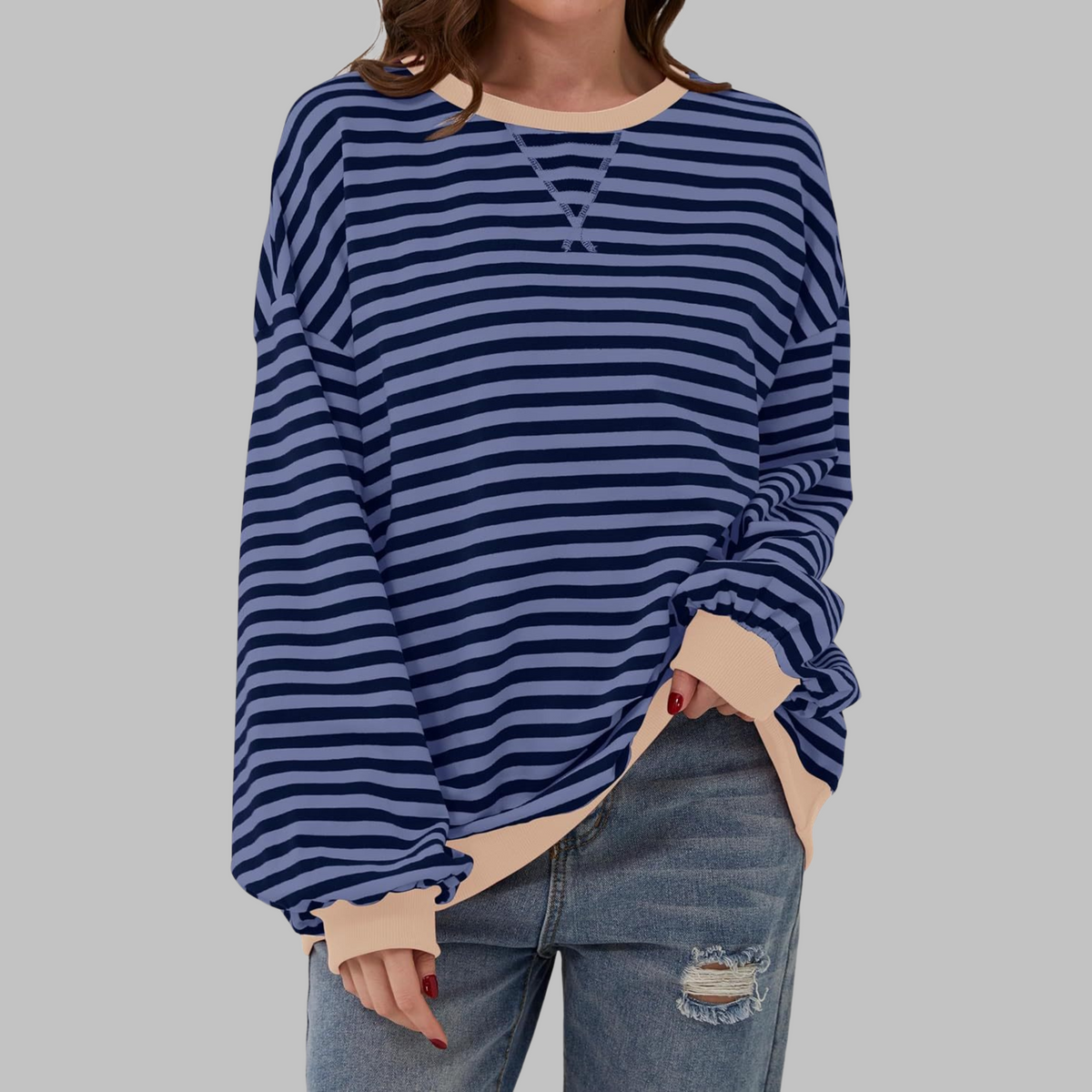 SYLVIE - Striped Round Neck Shirt