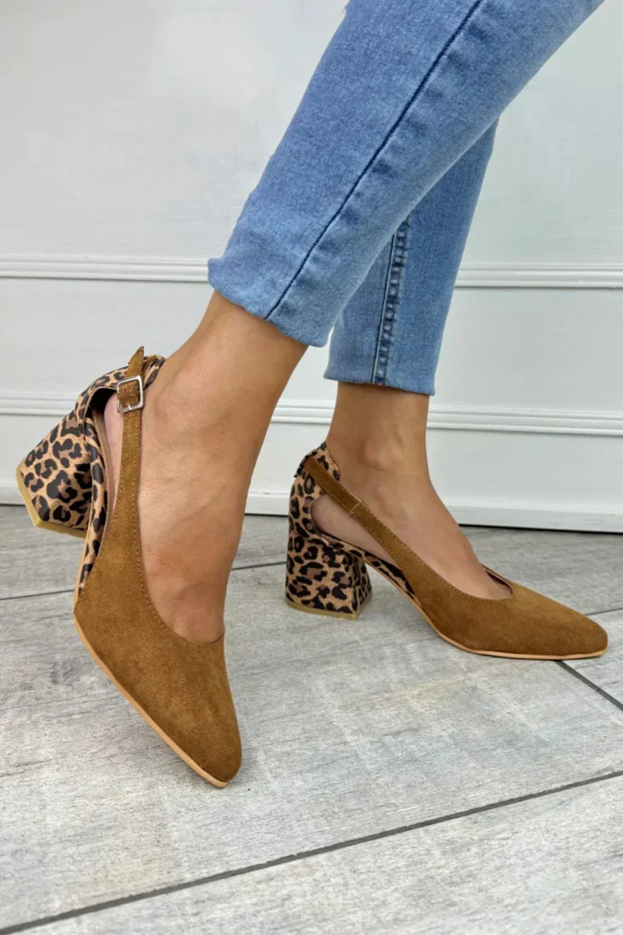 MIRA - Leopard Heel Slingbacks