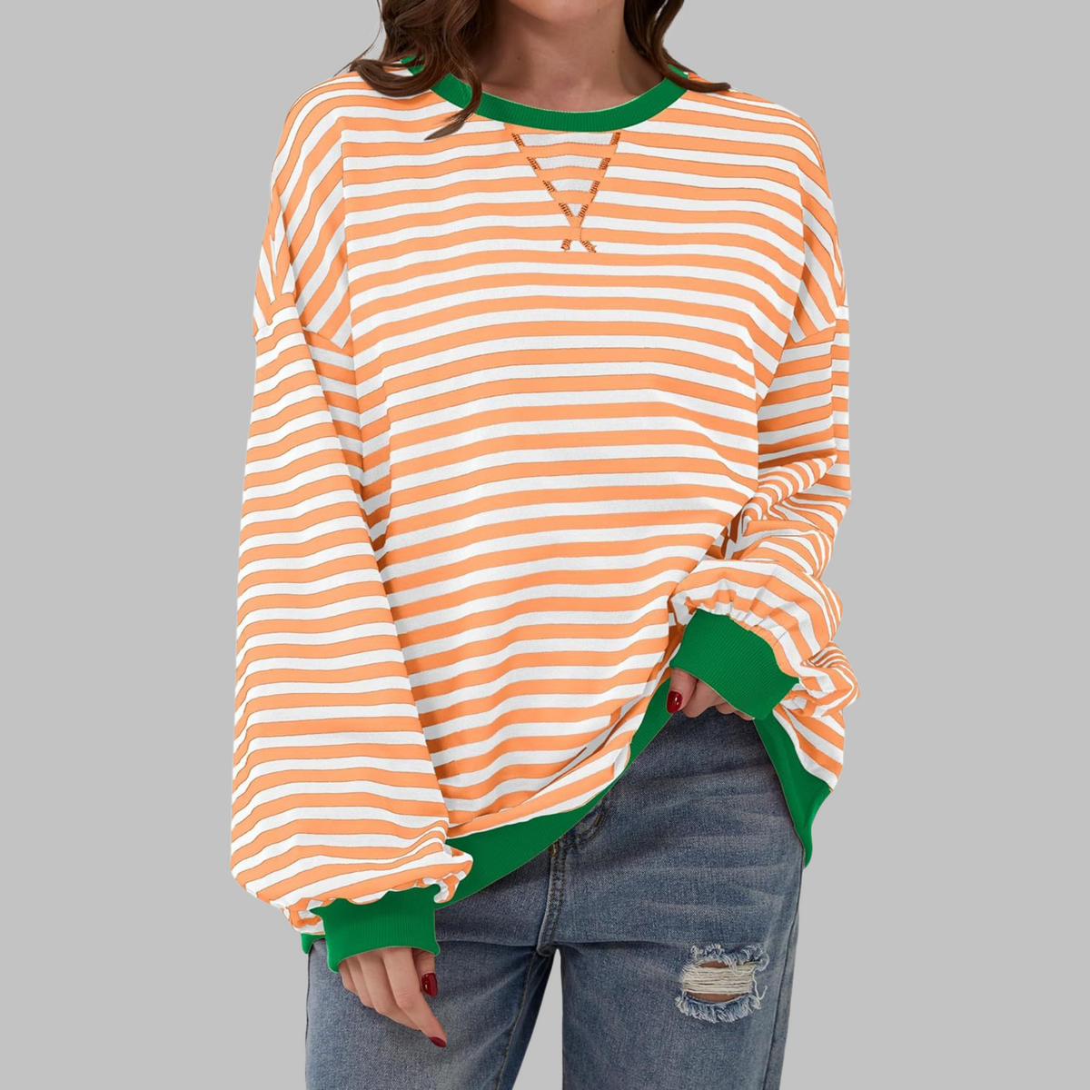 SYLVIE - Striped Round Neck Shirt