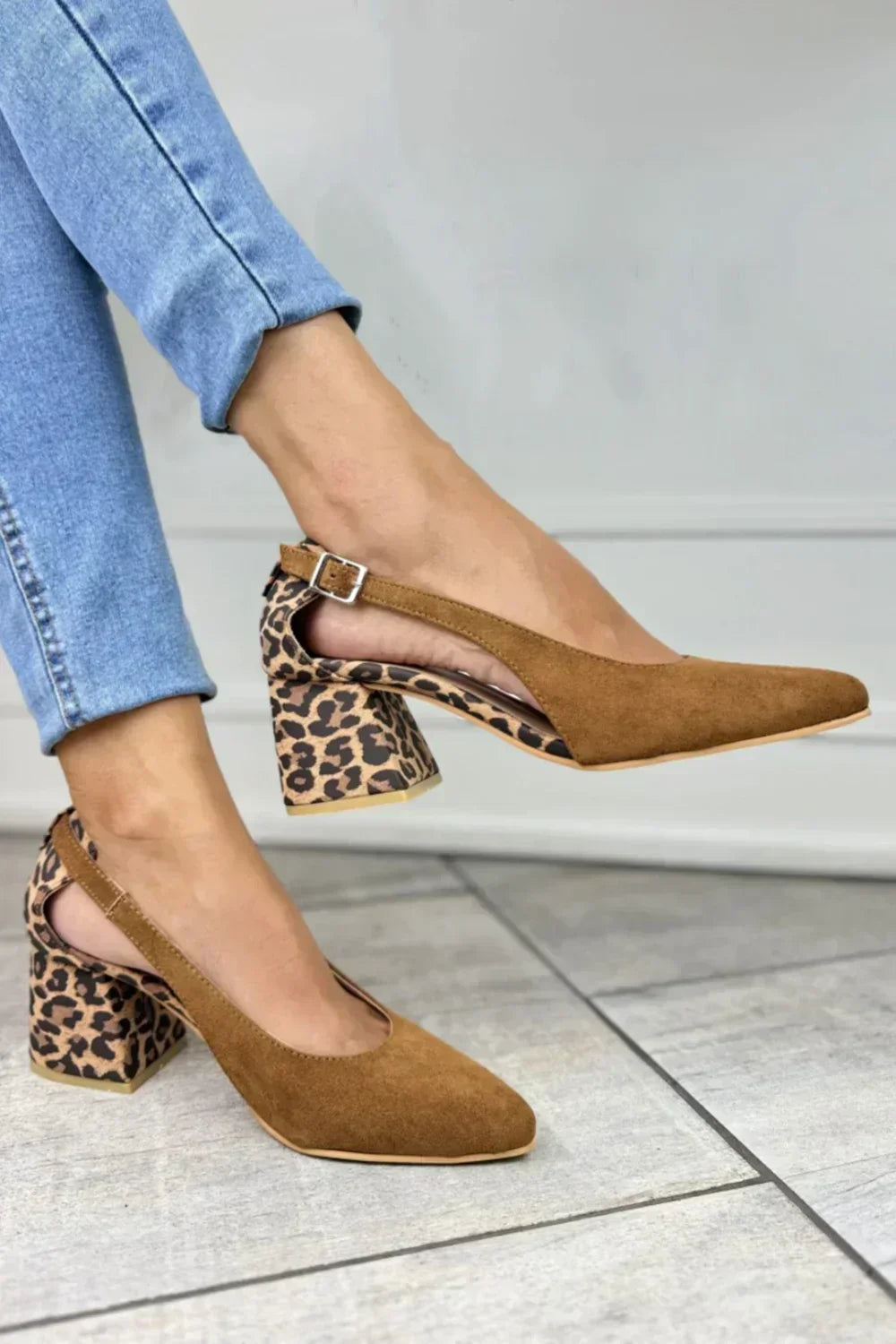 MIRA - Leopard Heel Slingbacks