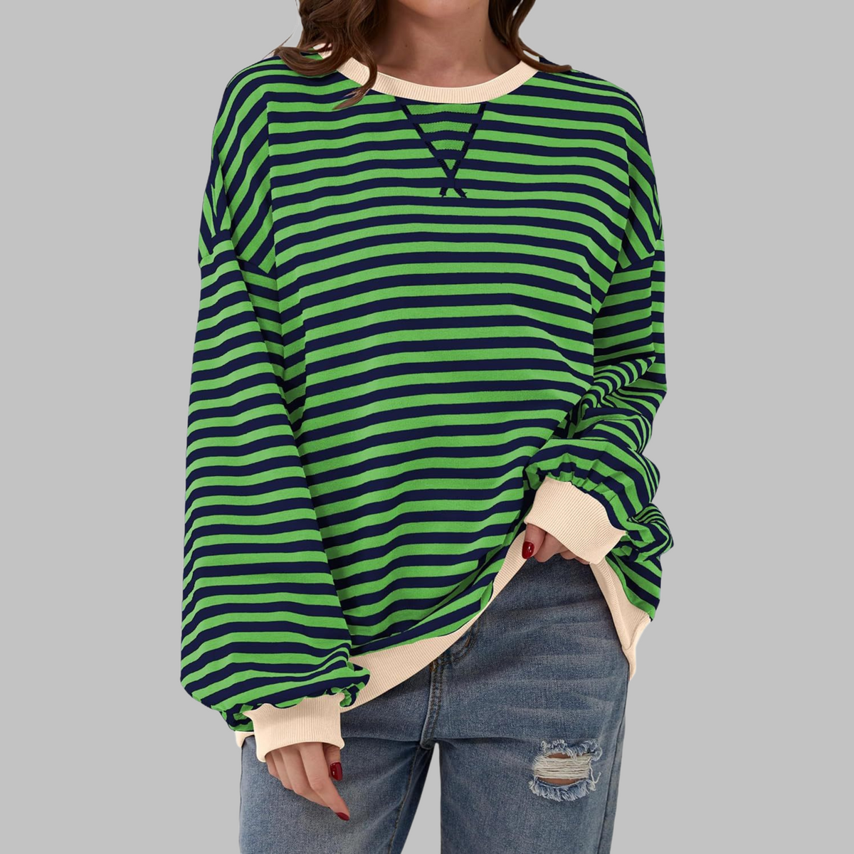 SYLVIE - Striped Round Neck Shirt