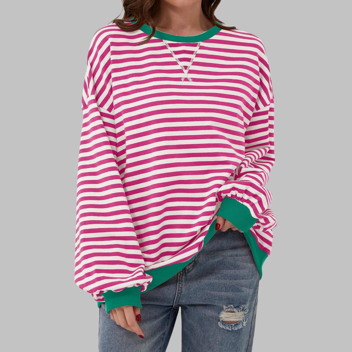 SYLVIE - Striped Round Neck Shirt