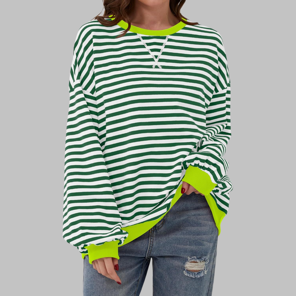 SYLVIE - Striped Round Neck Shirt