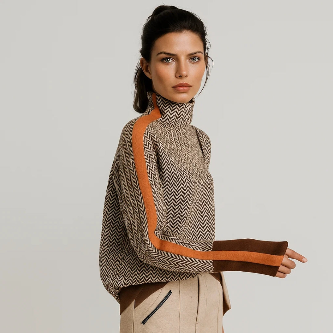 LOUISA - Pullover with High Collar