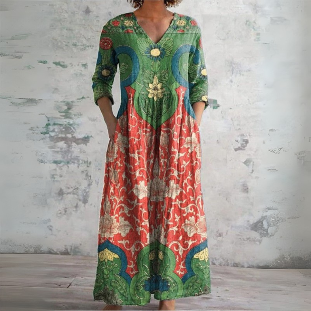 JUDITH - Vintage Floral Maxi Dress