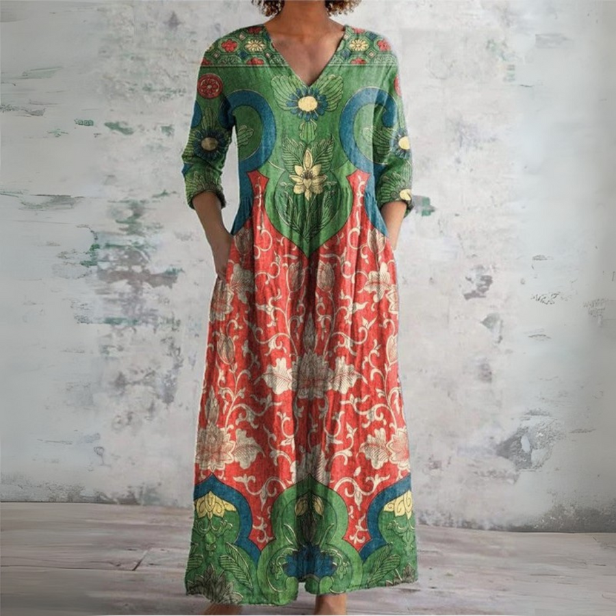 JUDITH - Vintage Floral Maxi Dress
