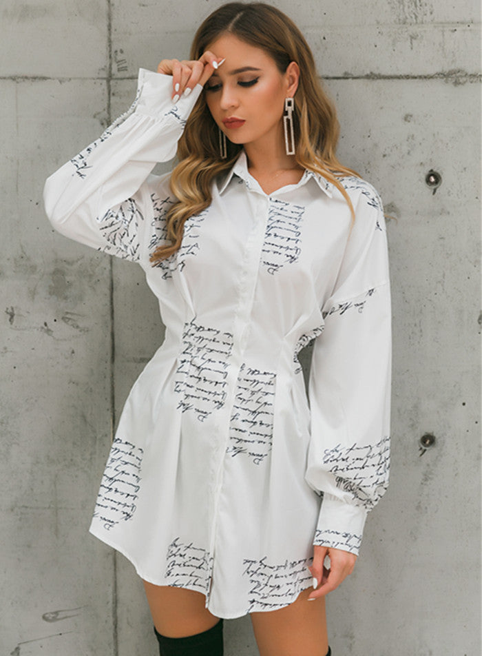 ROSALIND - Script Shirt Dress