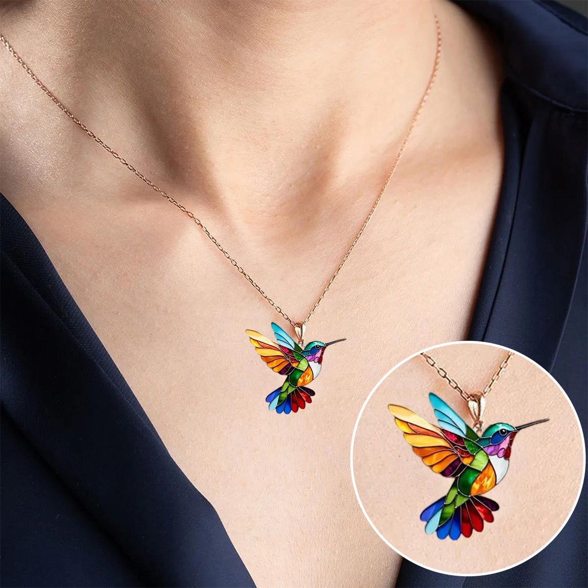 WREN - Hummingbird Necklace and Earrings
