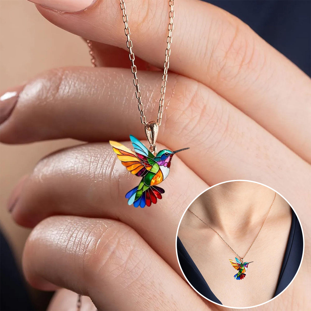 WREN - Hummingbird Necklace and Earrings