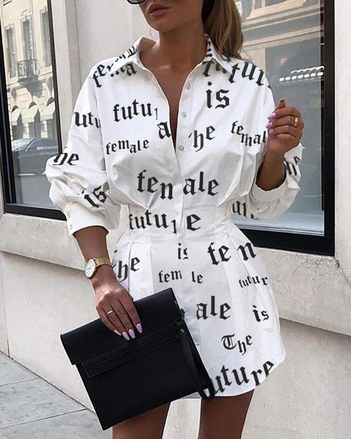ROSALIND - Script Shirt Dress