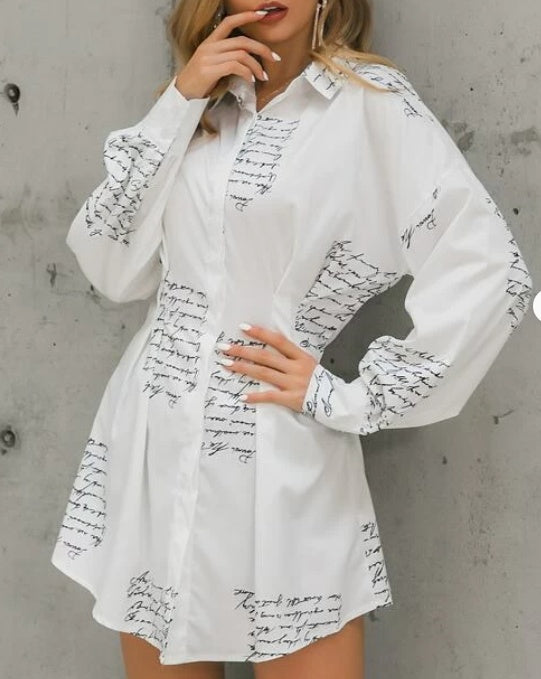 ROSALIND - Script Shirt Dress
