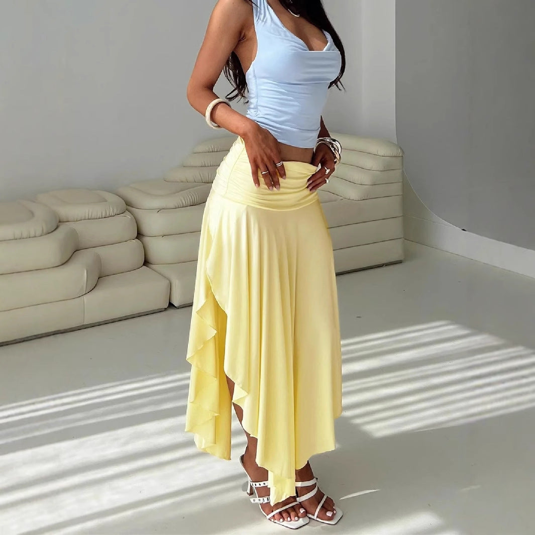 NOELLE - Asymmetrical Midi Skirt