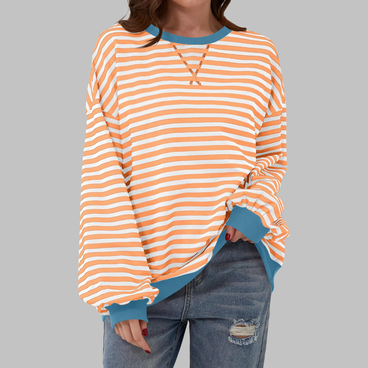 SYLVIE - Striped Round Neck Shirt