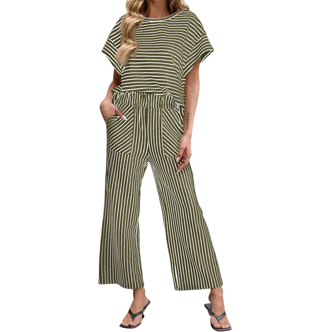 ROSA - Striped Lounge Two-Piece Set