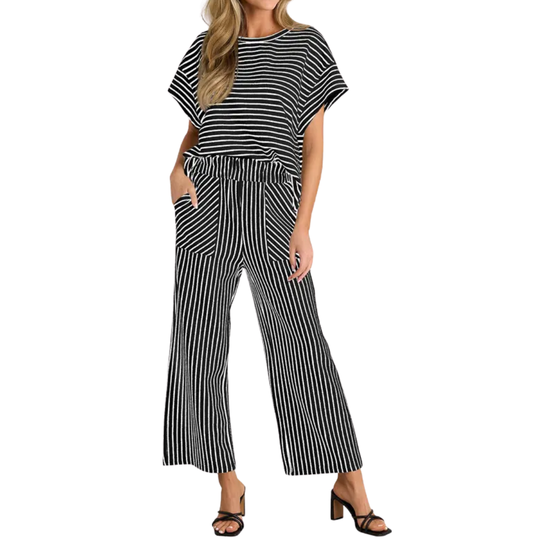 ROSA - Striped Lounge Two-Piece Set