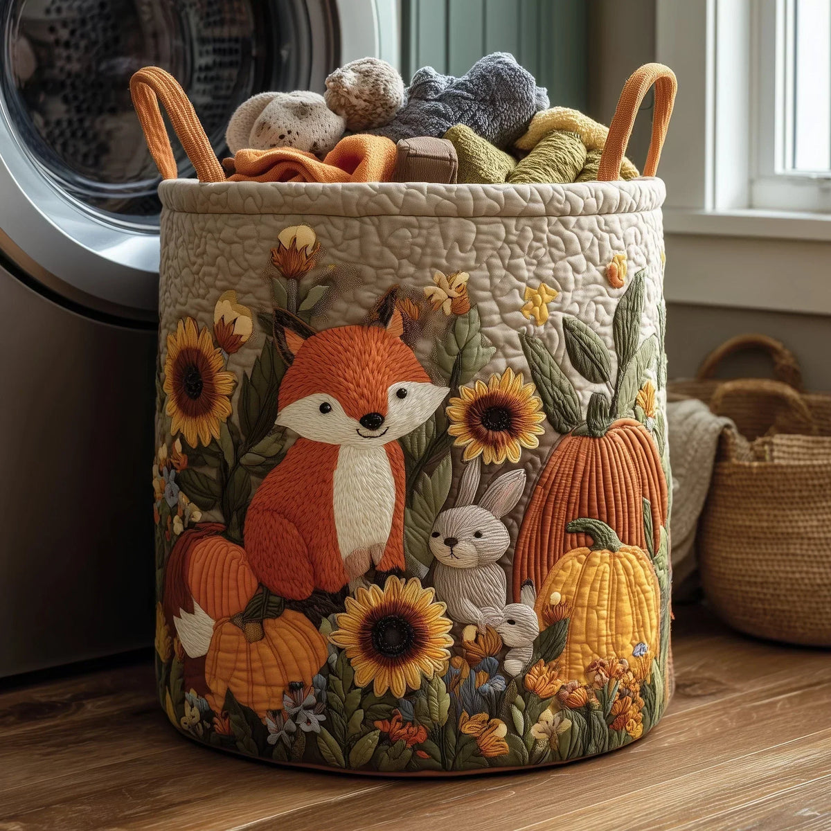 ROSIE - Hand-Quilted Sheep Laundry Basket