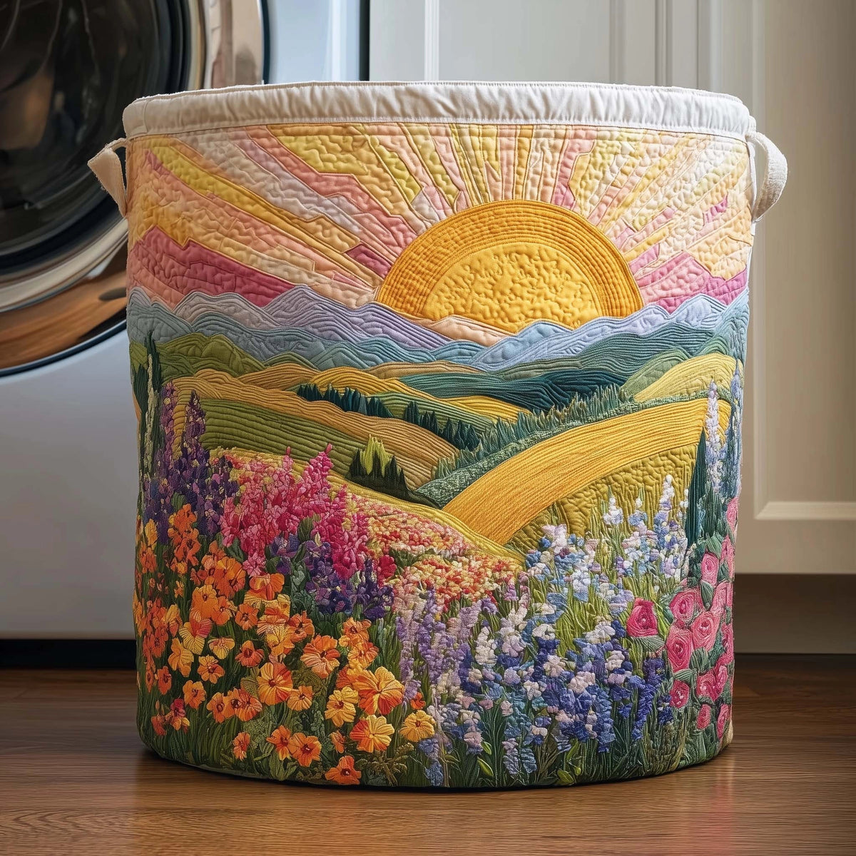 ROSIE - Hand-Quilted Sheep Laundry Basket
