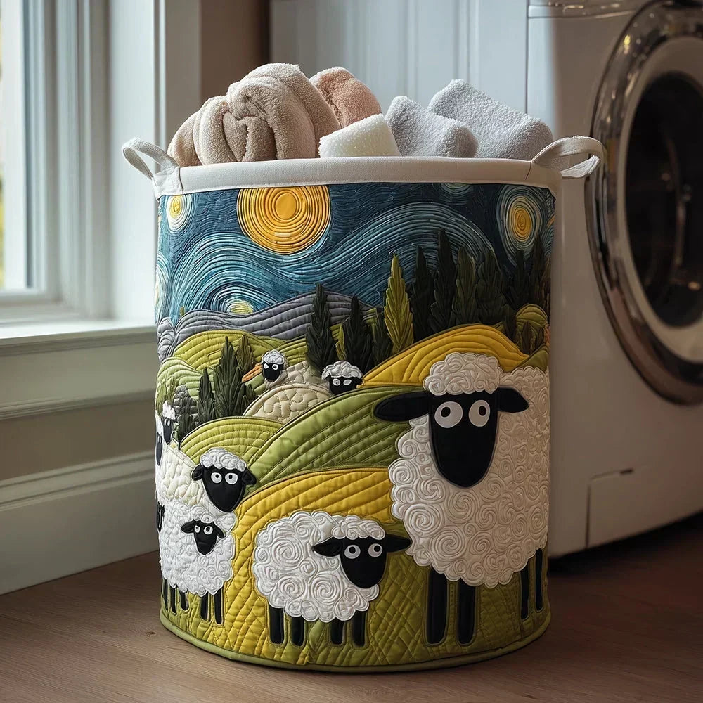 ROSIE - Hand-Quilted Sheep Laundry Basket