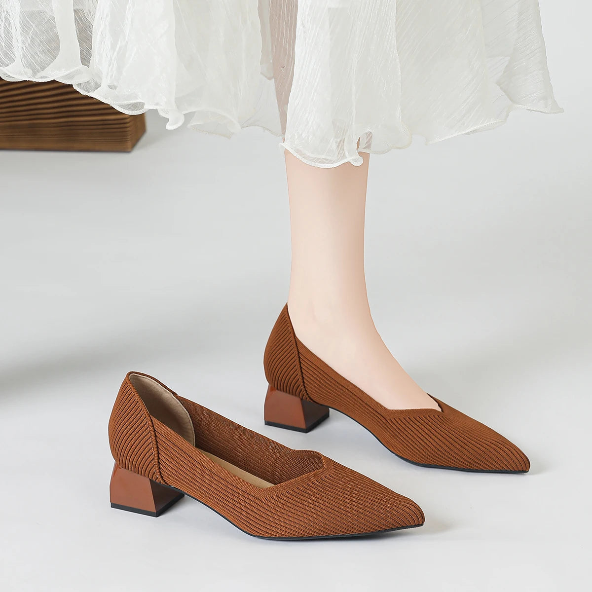 ADELAIDE - Knitted Pointed Heels