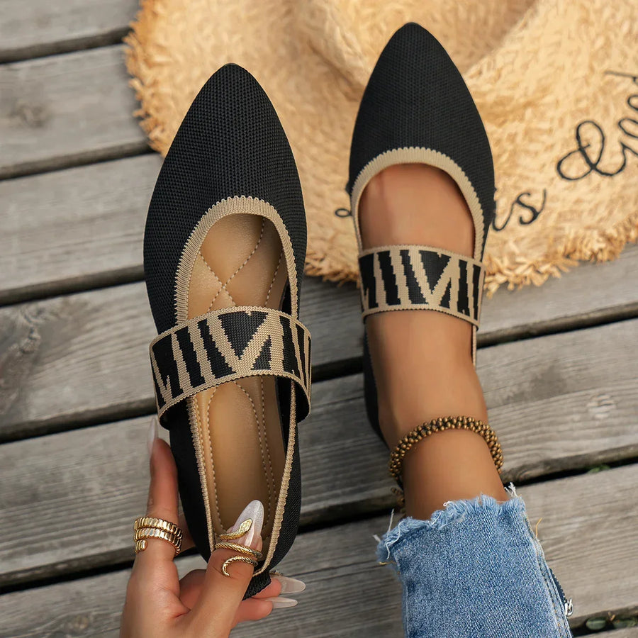 ELSPETH - Knitted Colour Block Loafers