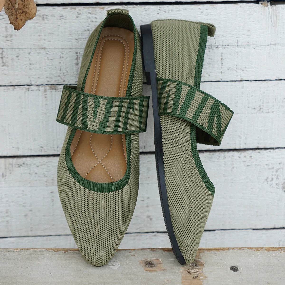 ELSPETH - Knitted Colour Block Loafers
