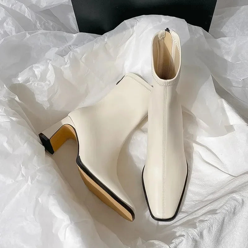 THEODORA - Square Toe Heel Boots