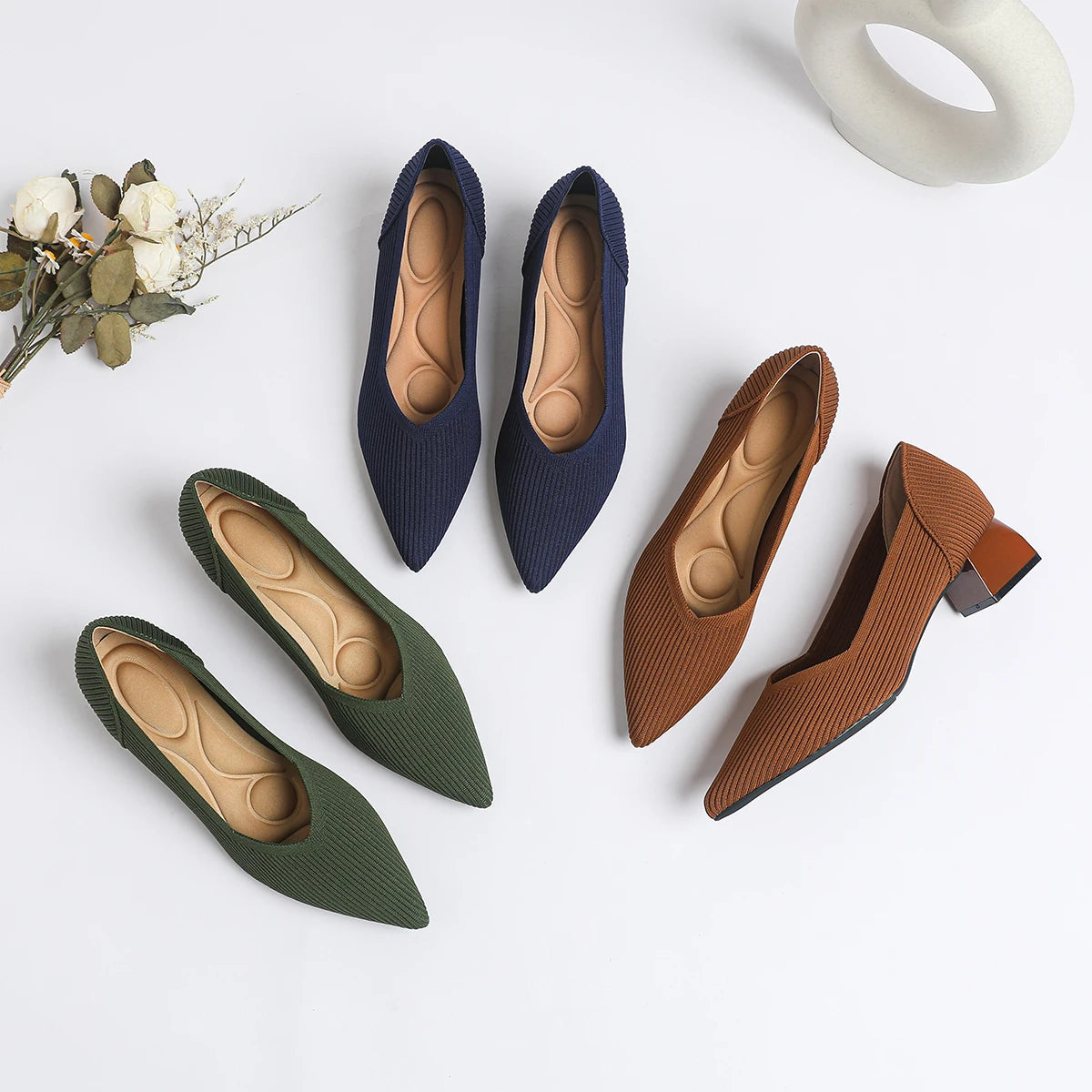 ADELAIDE - Knitted Pointed Heels