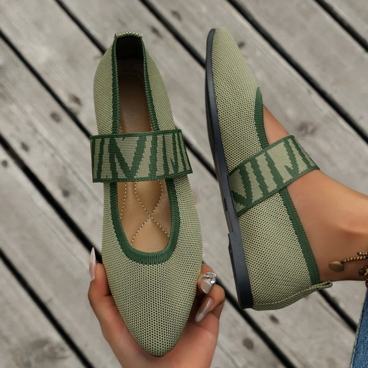 ELSPETH - Knitted Colour Block Loafers