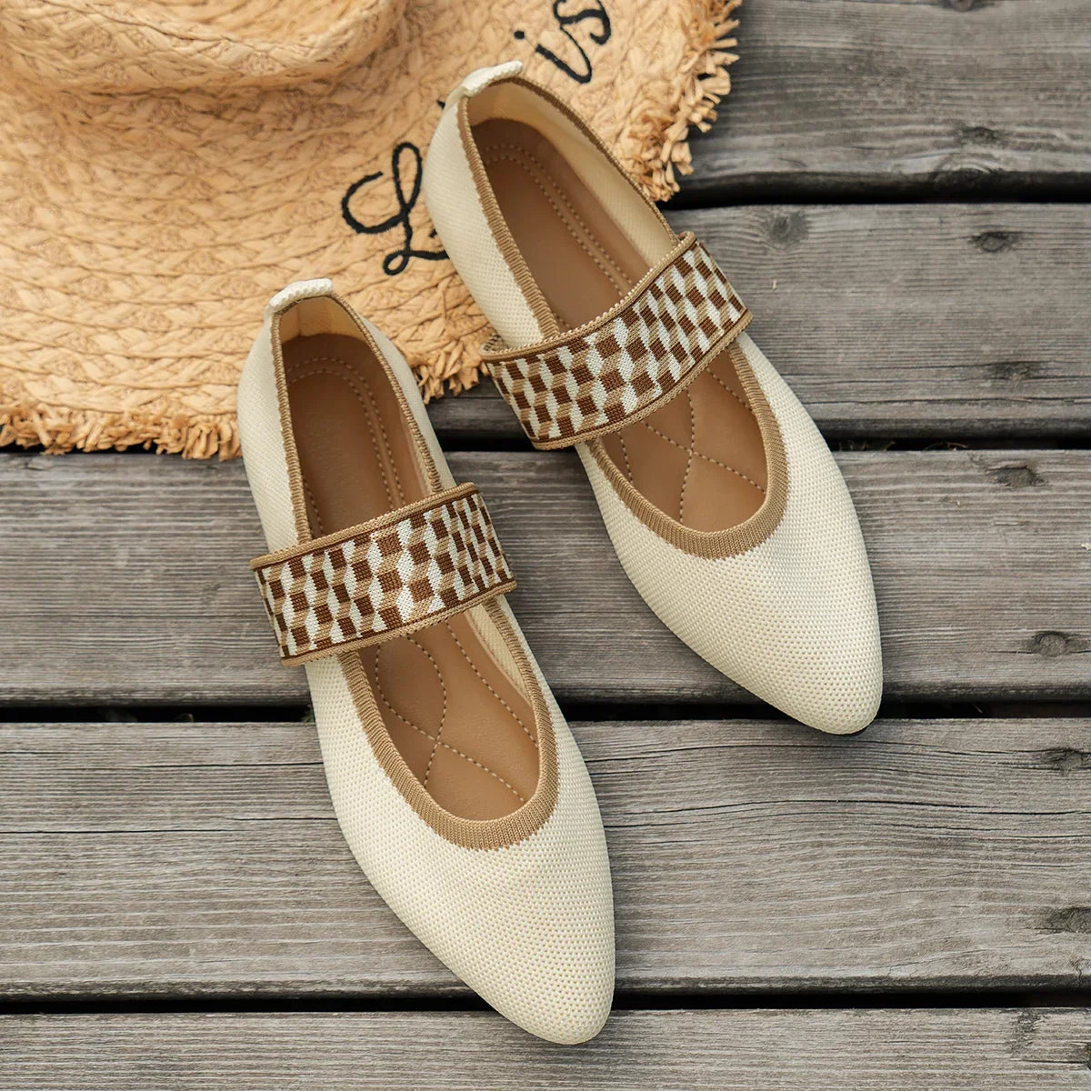ELSPETH - Knitted Colour Block Loafers