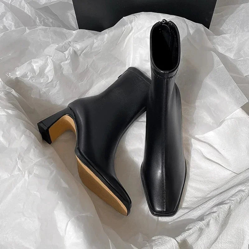 THEODORA - Square Toe Heel Boots