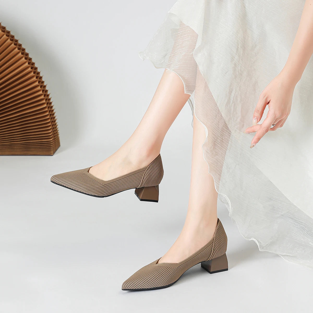ADELAIDE - Knitted Pointed Heels