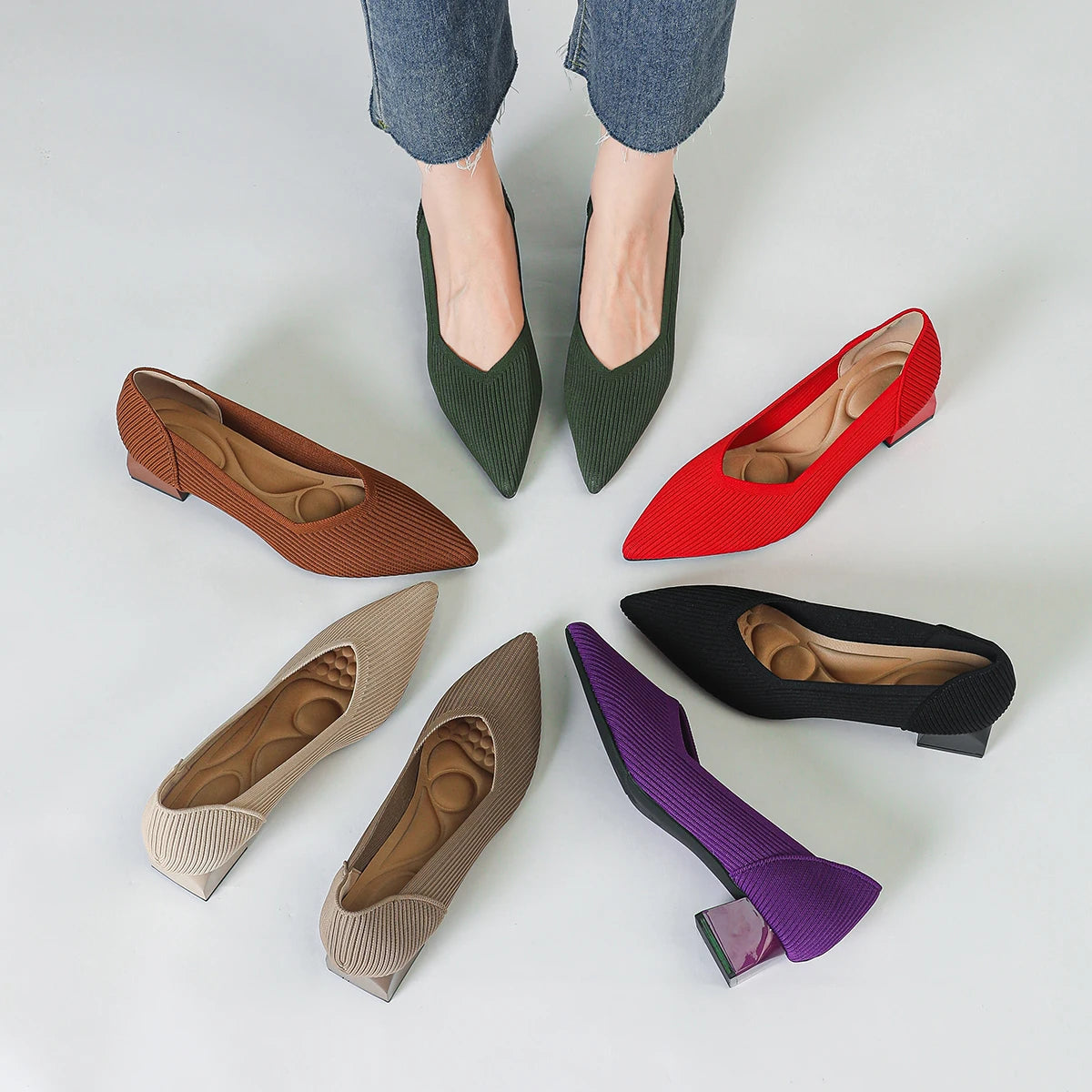ADELAIDE - Knitted Pointed Heels