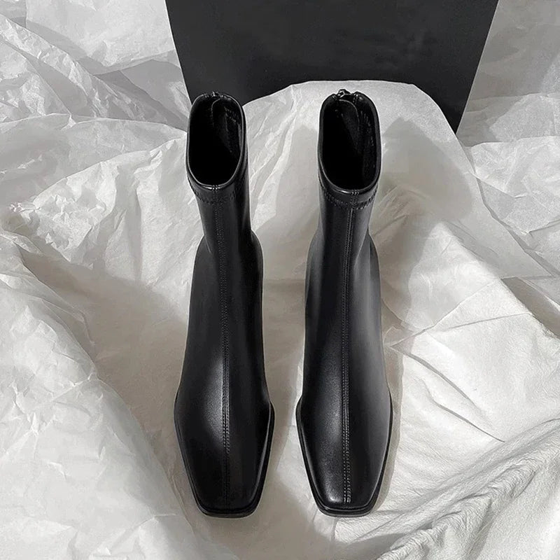 THEODORA - Square Toe Heel Boots