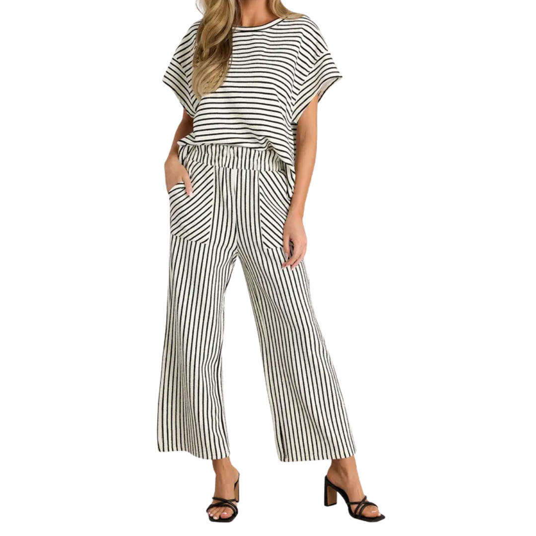 ROSA - Striped Lounge Two-Piece Set