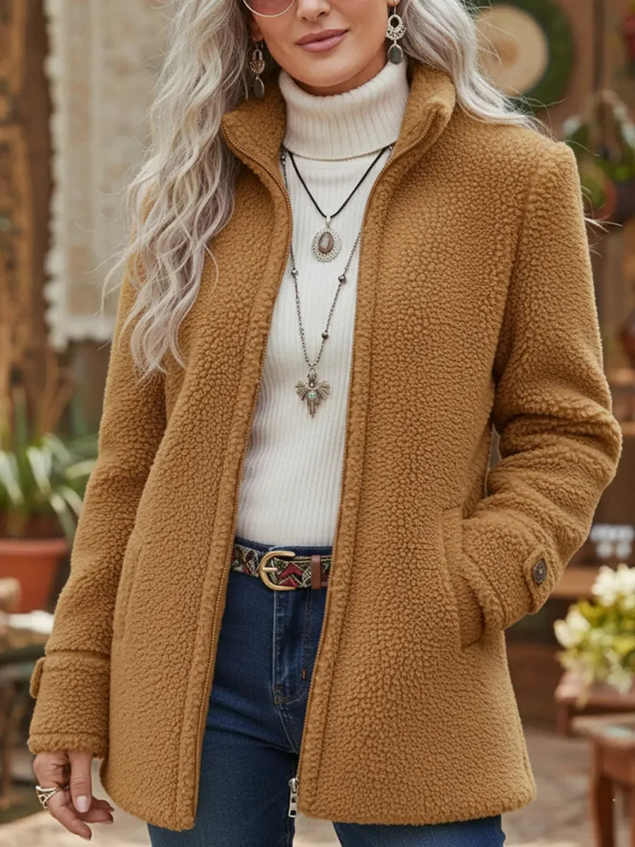 CARISSA - Full-Zip Lambswool-Feel Jacket