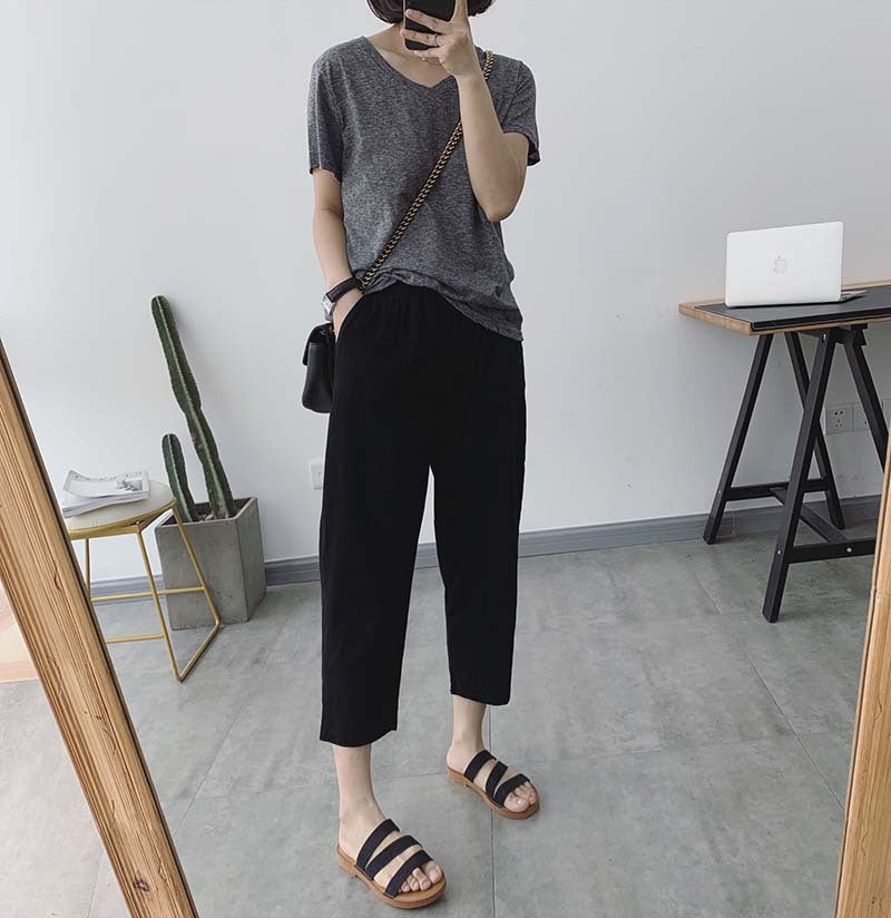 ELOISE - Cropped Cotton Trousers