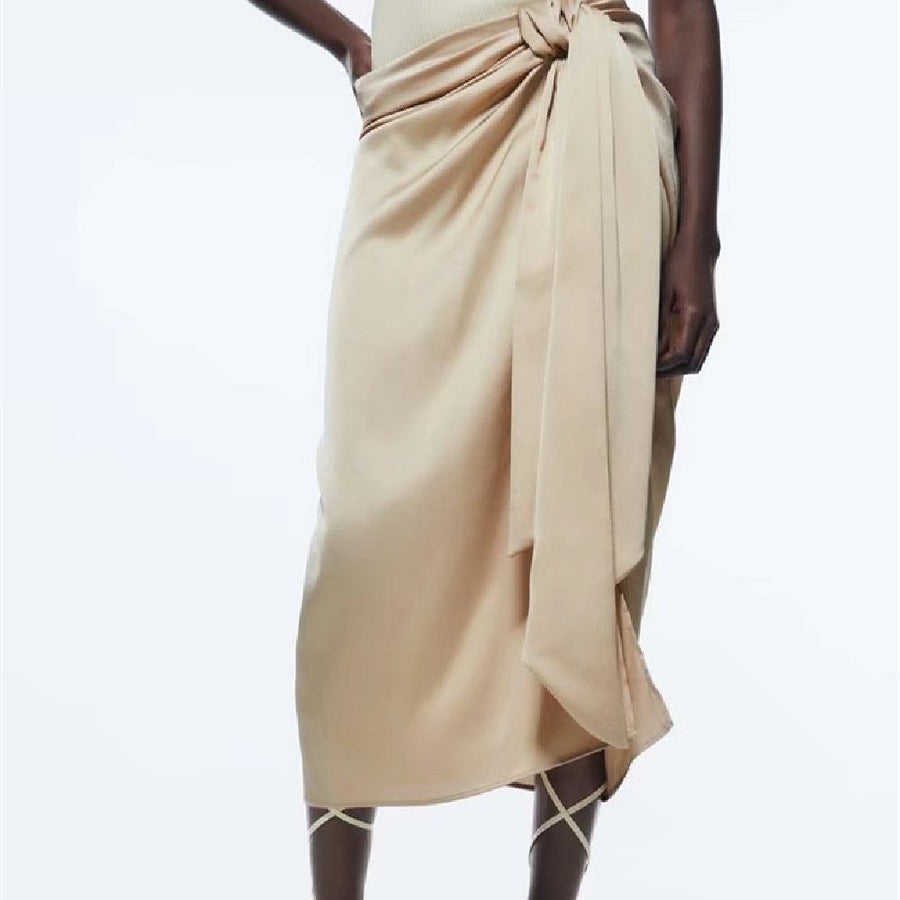 AGNES - Draped Midi Skirt