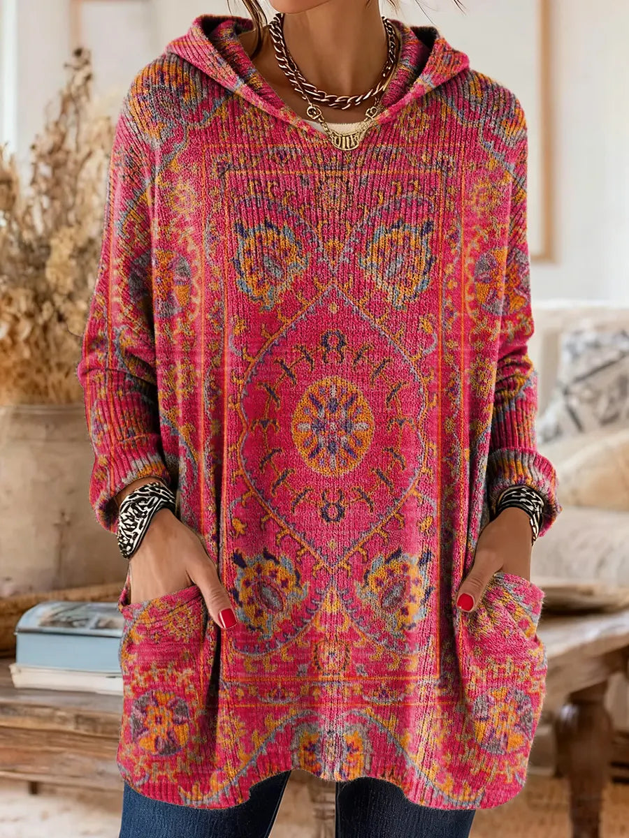 ALICE - Retro Print Hooded Tunic