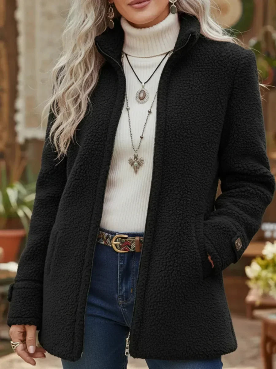 CARISSA - Full-Zip Lambswool-Feel Jacket