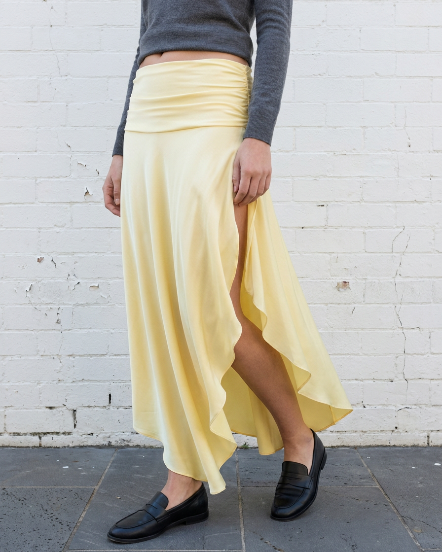 NOELLE - Asymmetrical Midi Skirt