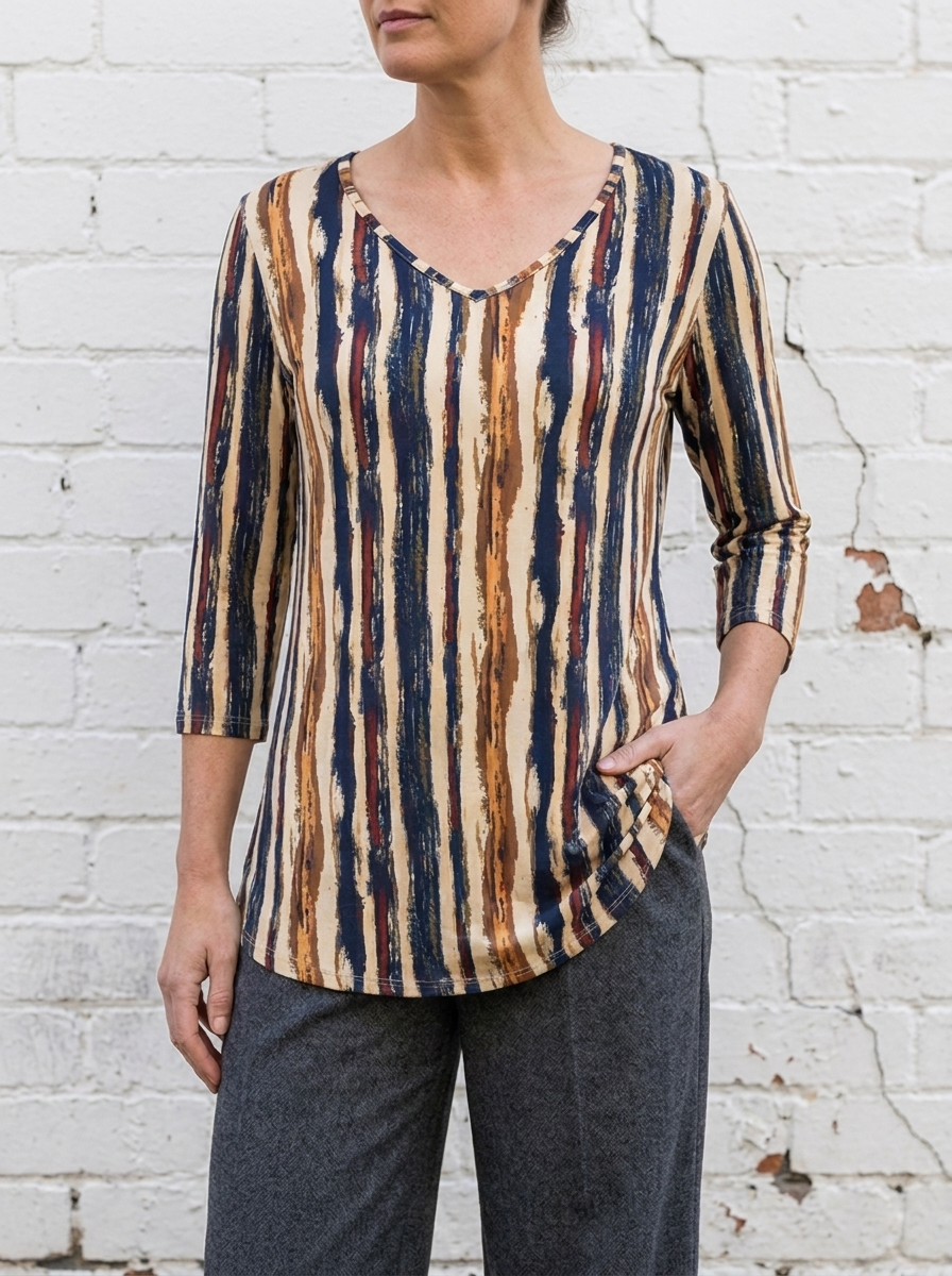VIOLET - Painted Stripe Top