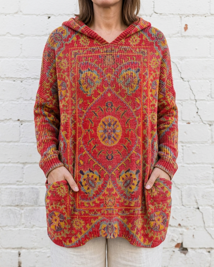 ALICE - Retro Print Hooded Tunic