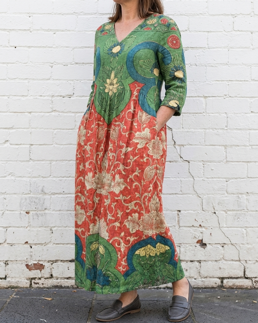 JUDITH - Vintage Floral Maxi Dress