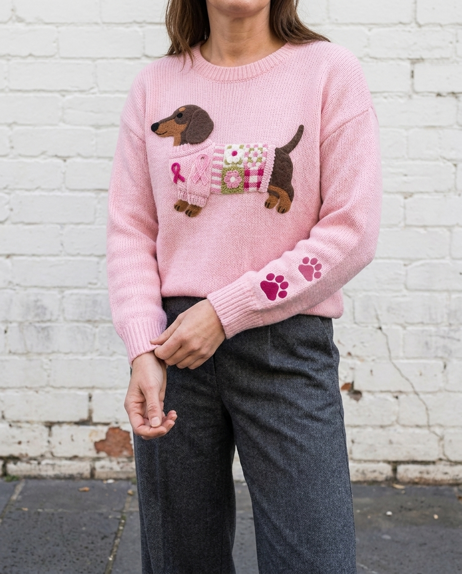 BONNIE - Dachshund Pattern Knitted Sweater