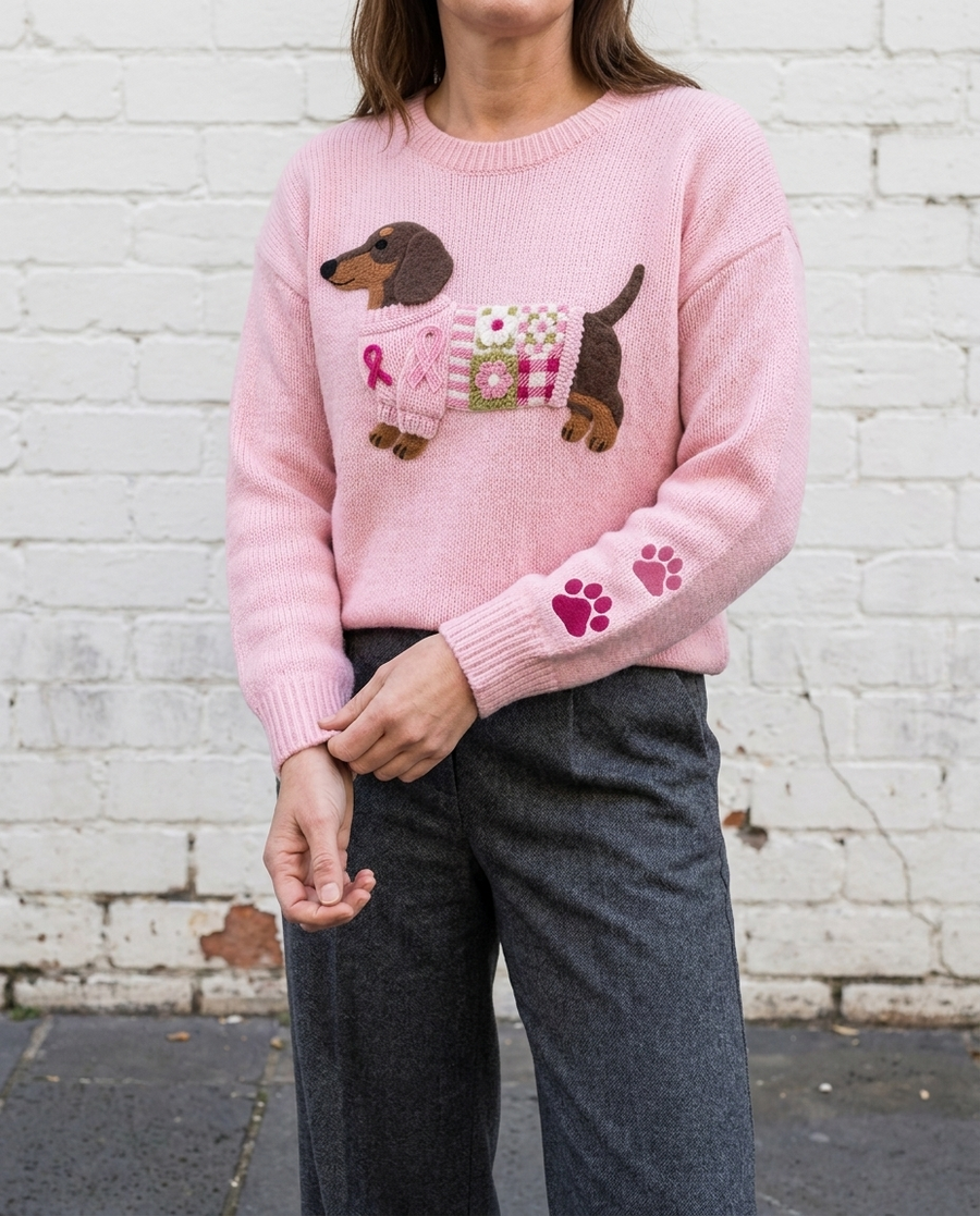 BONNIE - Dachshund Pattern Knitted Sweater