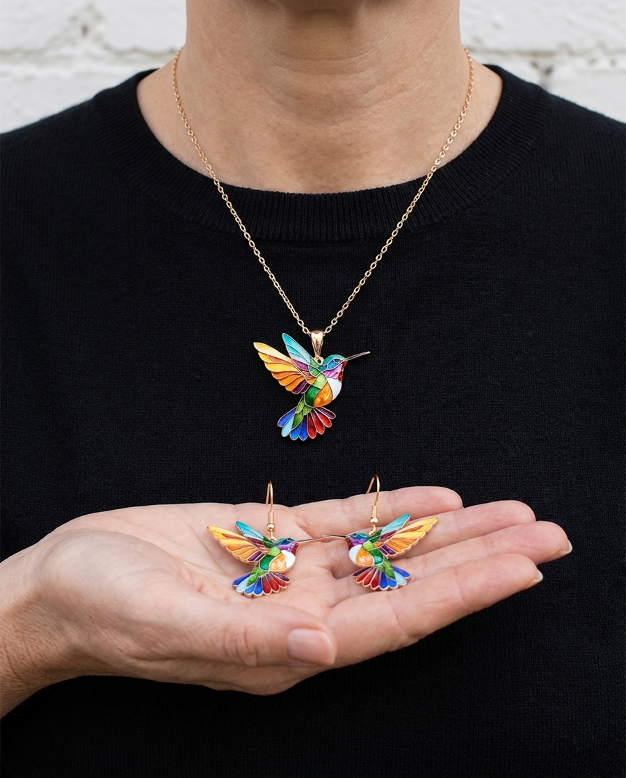 WREN - Hummingbird Necklace and Earrings