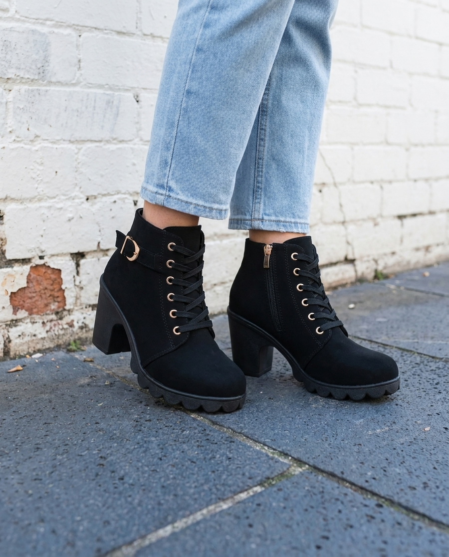 BLYTHE - Chunky Lace-Up Ankle Boots