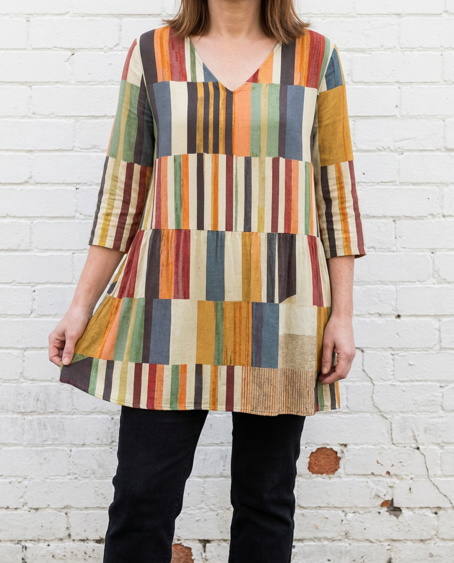 CHLOE - Long V-Neck Blouse - Elsie's Melbourne