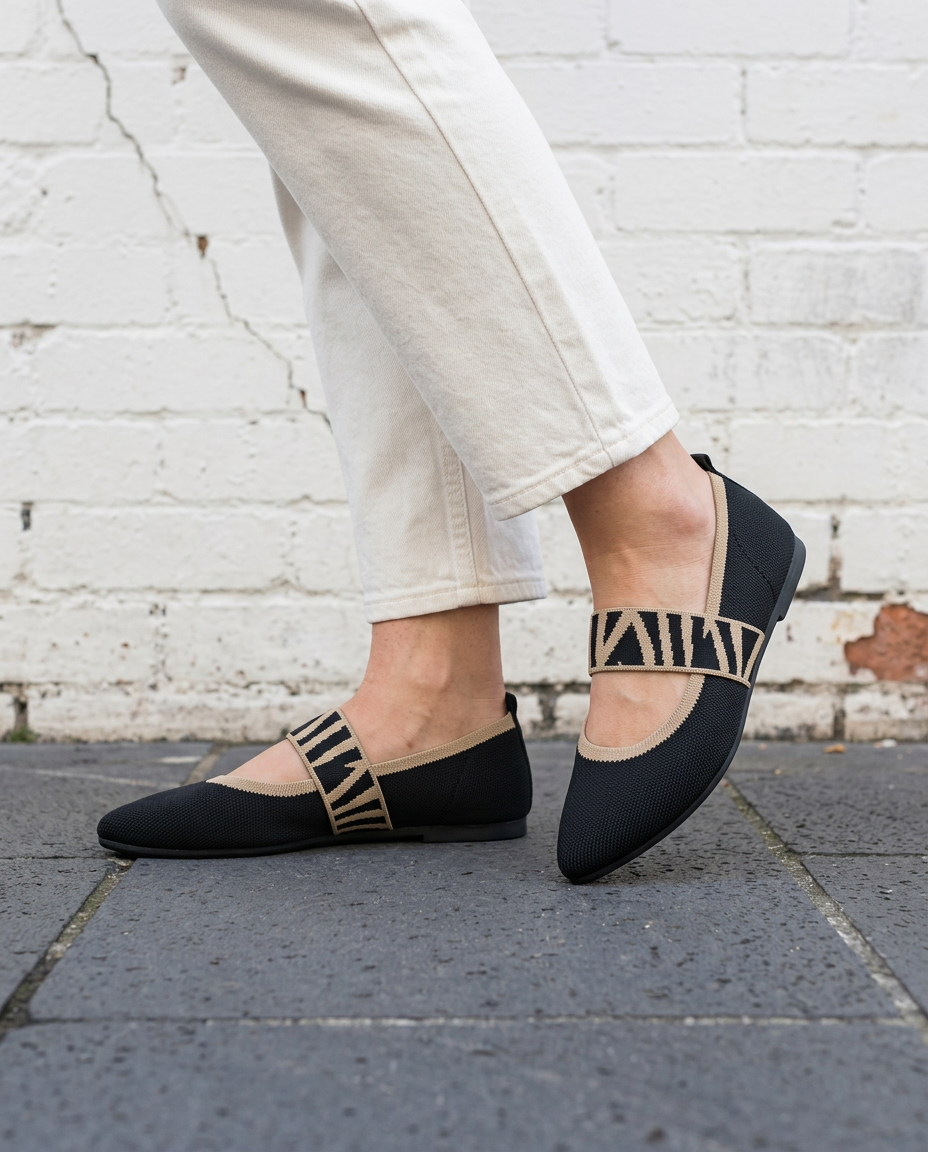 ELSPETH - Knitted Colour Block Loafers - Elsie's Melbourne