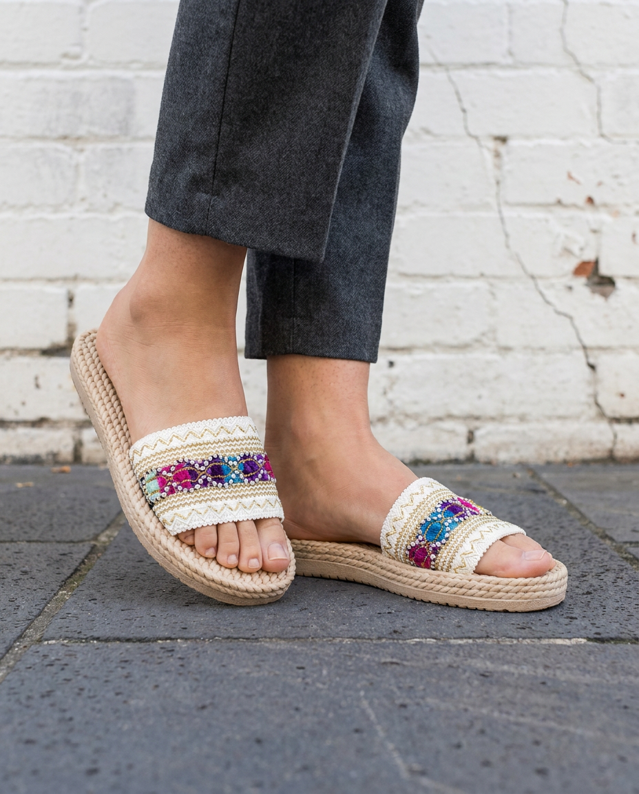 ARAMINTA - Tasselled Slides - Elsie's Melbourne